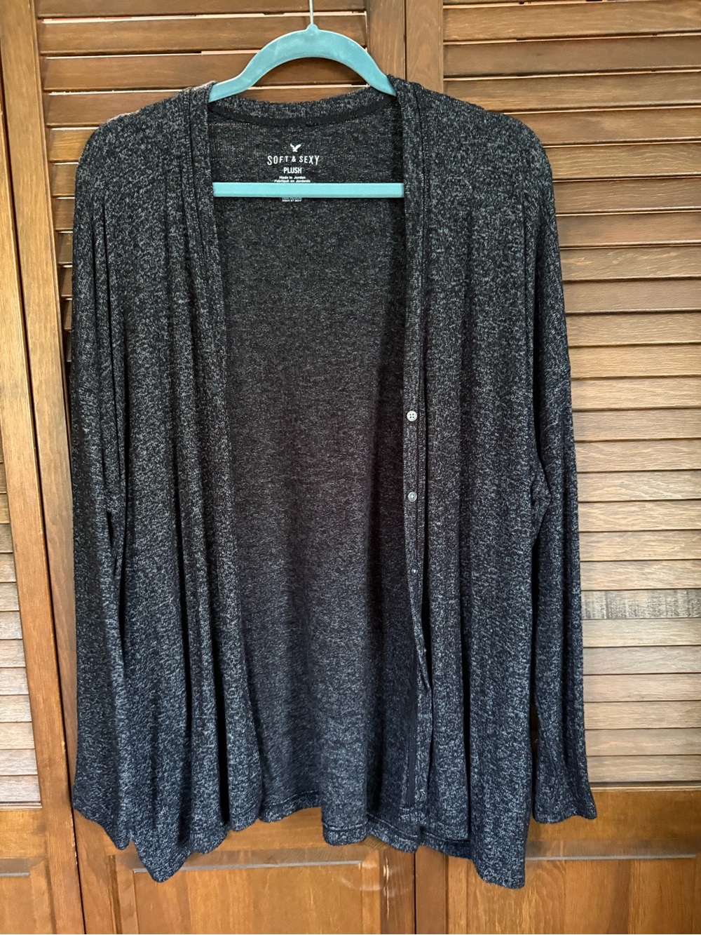 American Eagle Outfitters Black Heather Open Cardigan
